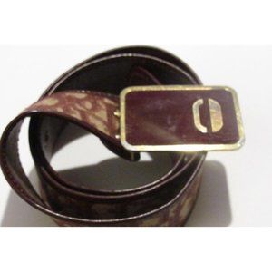 Dior Red CD Buckle Belt Trotter Print Gold Red Enamel